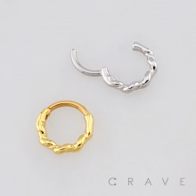 TWISTED ROPE SEPTUM CLICKER RING 316L SURGICAL STEEL